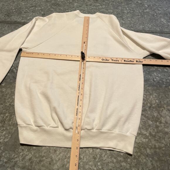 Vintage Bijan Men Logo Raglan Crewneck Sweatshirt XL USA Anvil Cologne Promo 80s - Picture 9 of 11